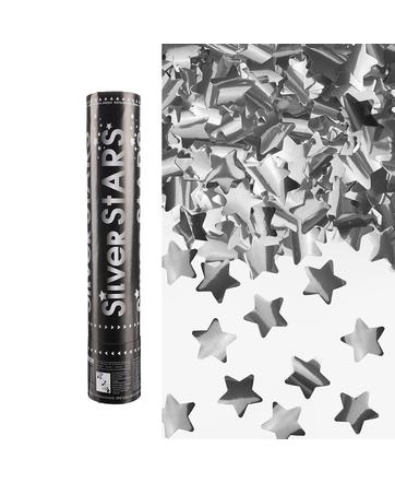 Пневмохлопушка 30 см серебро