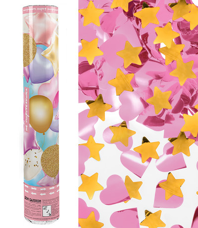Пневмохлопушка 30 см Праздничные шарики,Звезды и сердца!