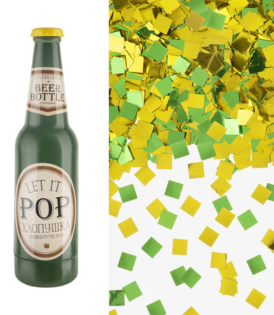 Пневмохлопушка 20 см Бутылка Пиво