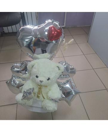 Композиция из шаров для влюбленных